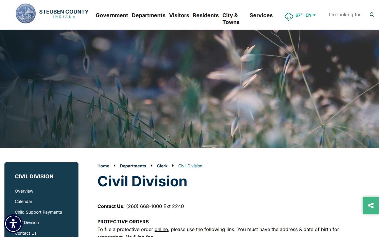Steuben County civil docket Clerk civil division