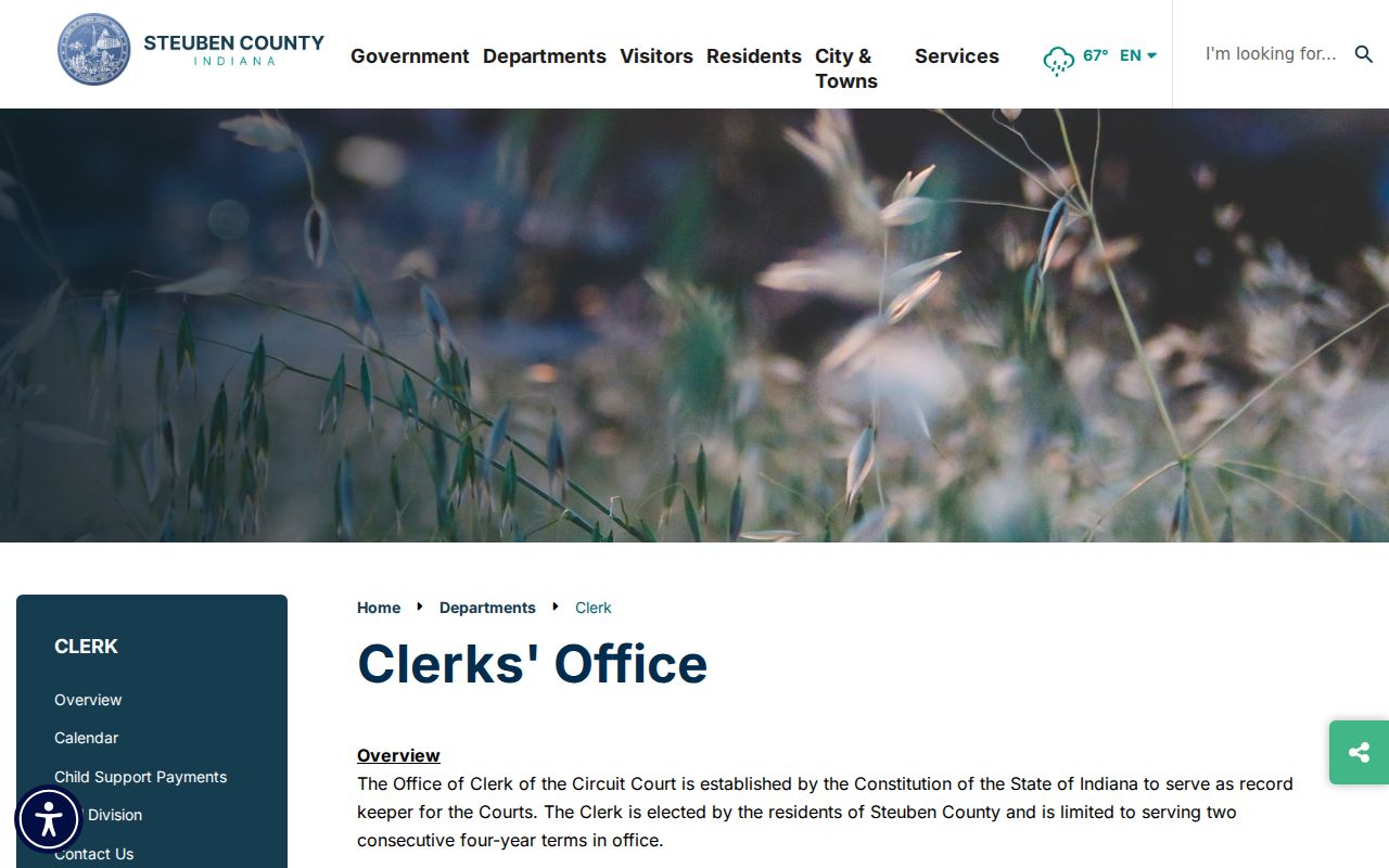 Steuben County Clerk official page with record office information